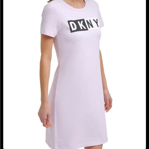 DKNY Logo Cotton T-Shirt Dress NWT - Picture 5 of 6